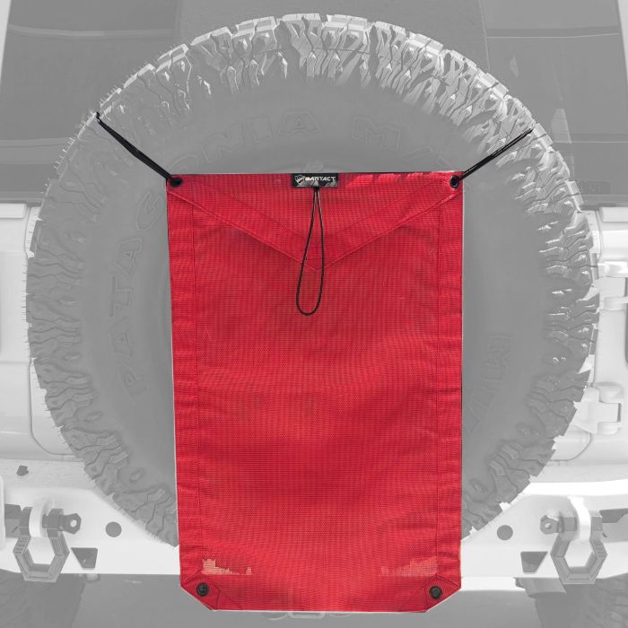 Spare Tire Trash Bag & Pet Divider Pat Pend for Jeep Wrangler, Gladiator, Ford Bronco, etc Bartact - RED