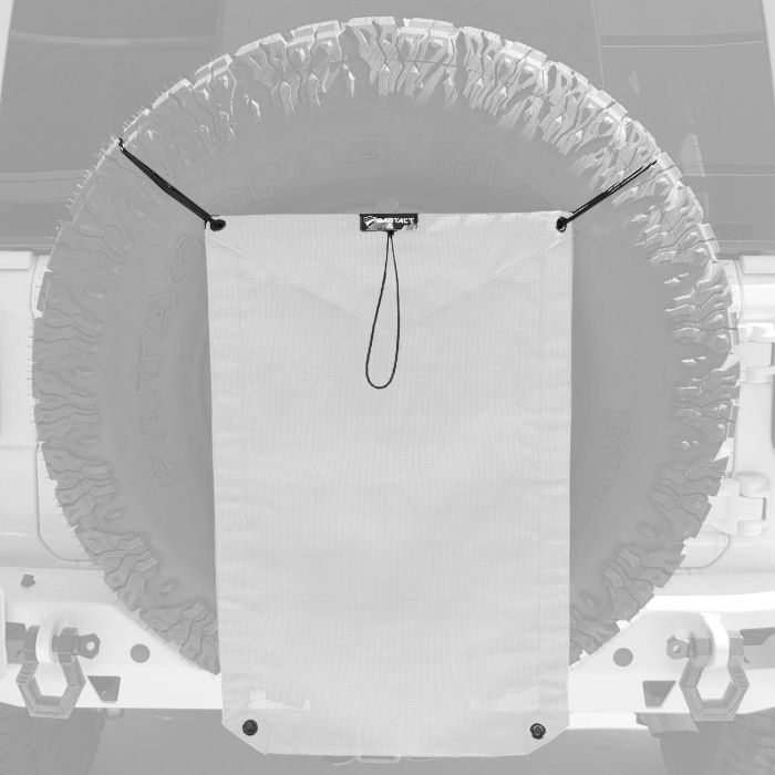 Spare Tire Trash Bag & Pet Divider Pat Pend for Jeep Wrangler, Gladiator, Ford Bronco, etc Bartact - WHITE