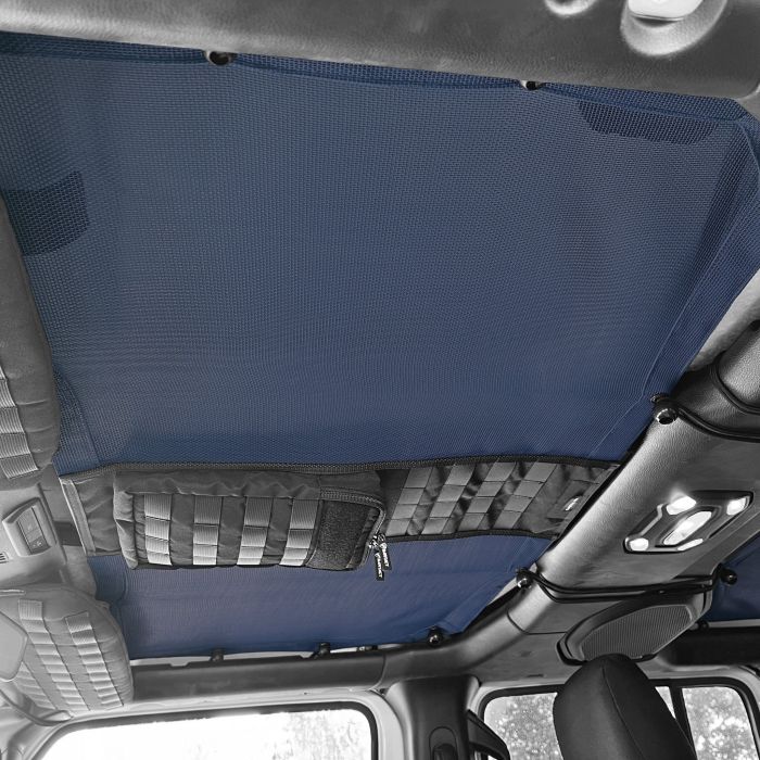2 PIECE SET Tactical Sun Shade for Jeep Wrangler JLU Top 2018-25 w/ MOLLE Storage Bartact - NAVY
