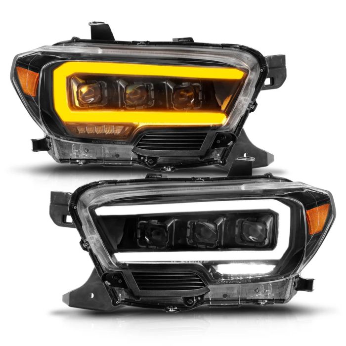 Anzo USA 111563 Full LED Projector Headlights Black with Initiation & Sequential (for Halogen Version with LED DRL) for 16-23 Toyota Tacoma