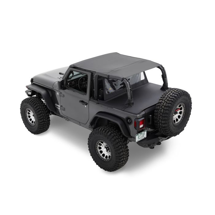 Bestop 52609-35 Header Extended Safari Bikini Top for 18-21 Jeep Wrangler JL 2-Door without Factory Door Surrounds 