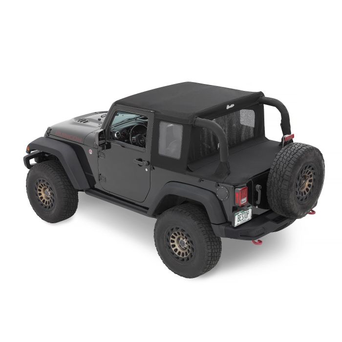 Bestop Halftop Conversion Kit - Jeep '07-18 Wrangler JK 2-Door (Premium Black Twill)