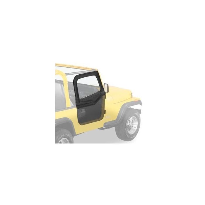 Bestop Upper Fabric Doors - Jeep '88-95 Wrangler YJ (Rounded Upper Corner, Black Crush)