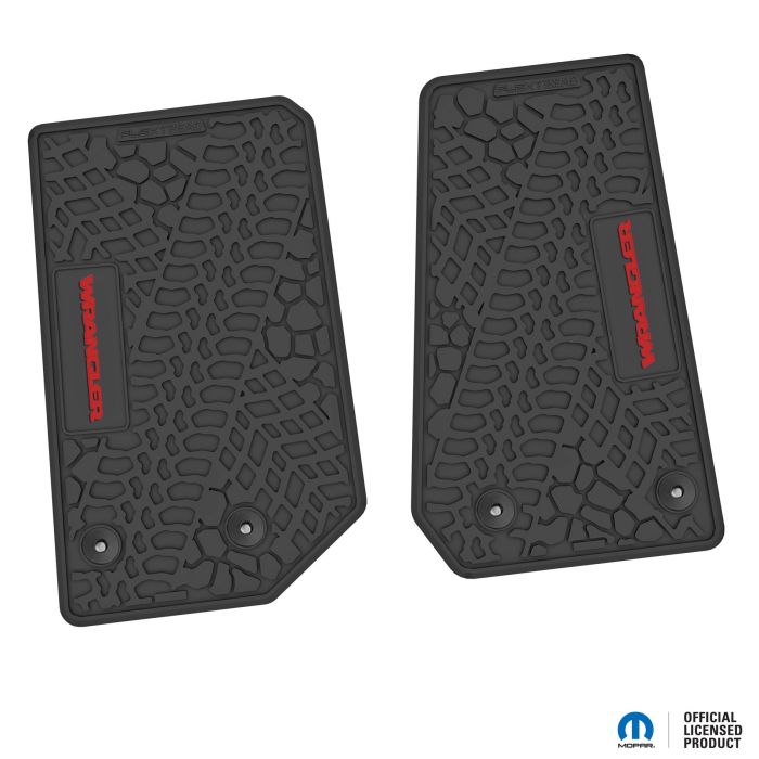 14-18 Jeep JK 2 Dr Front -Tire Tread/Scorched Earth Scene w/ Wrangler Insert - Black w/ Red Insert
