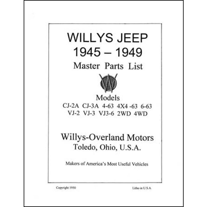 PARTS CATALOG 45-49 ALL MODEL JEEPS