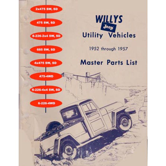 PARTS CATALOG 52-57 ALL MODEL JEEPS
