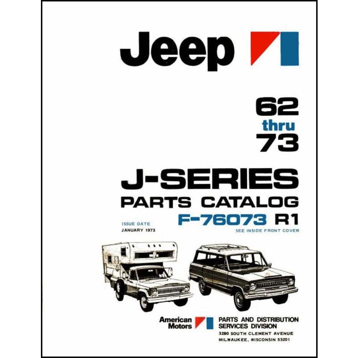 PARTS CATALOG 62-73 J SERIES