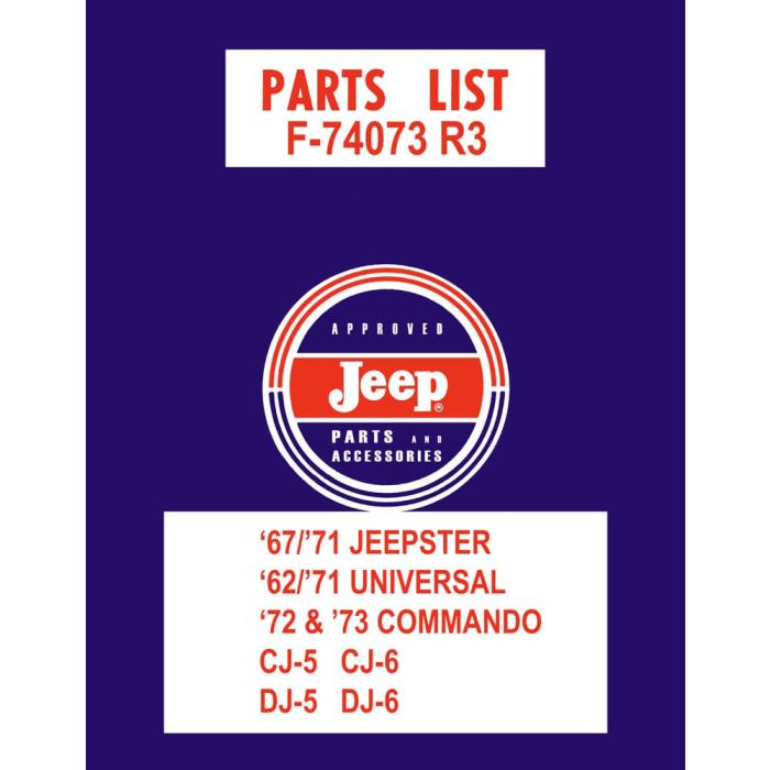 Bishko Automotive Literature  Factory Authorized Parts Catalog for 41-73 Vintage Jeeps
