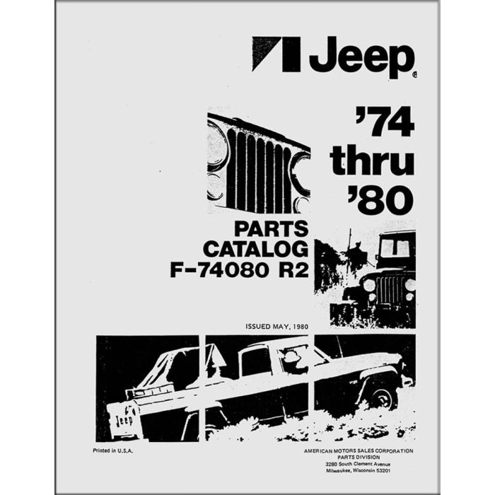 Bishko Automotive Literature  Factory Authorized Parts Catalog for 74-96 Jeep Vehicles