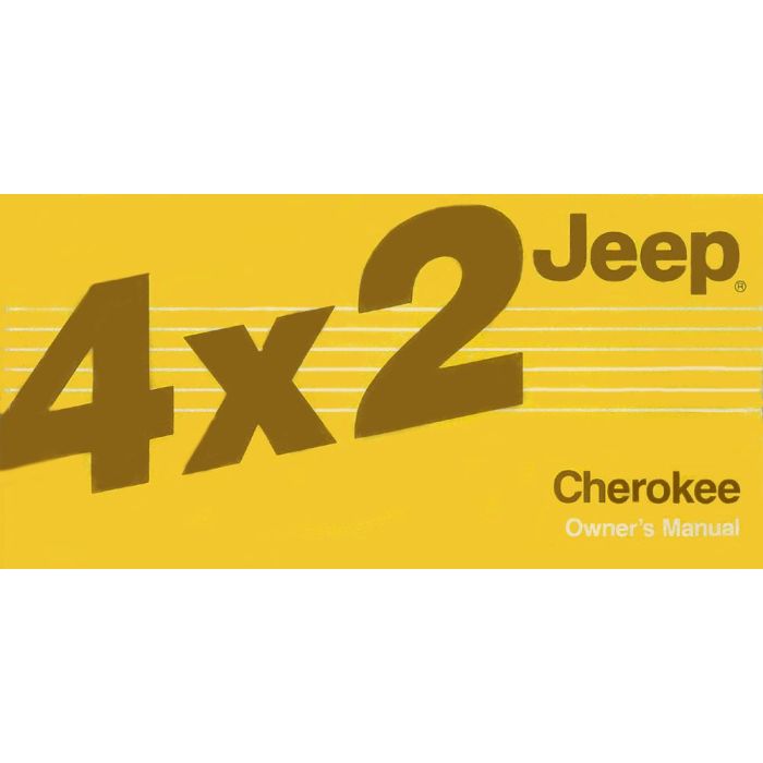 OWNERS MANUAL 1987 CHEROKEE 4X2