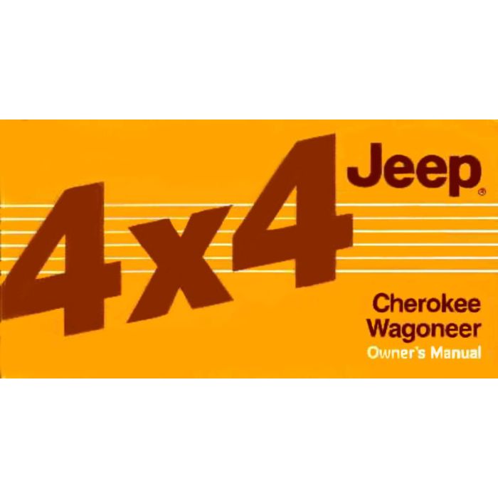 OWNERS MANUAL 1987 CHEROKEE WAGONEER