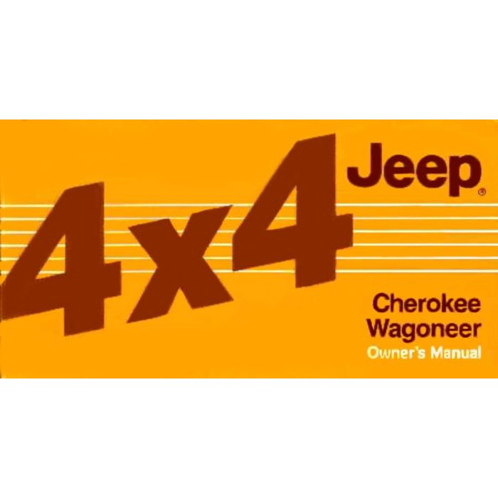 OWNERS MANUAL 1987 CHEROKEE WAGONEER