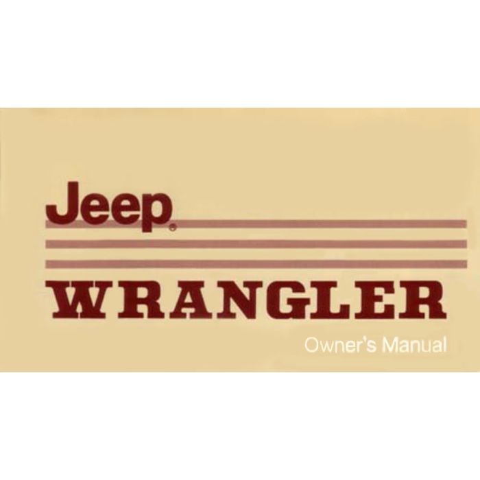 Bishko Automotive Literature  Factory Authorized Owners Manuals for 87-95 Jeep Wrangler YJ 