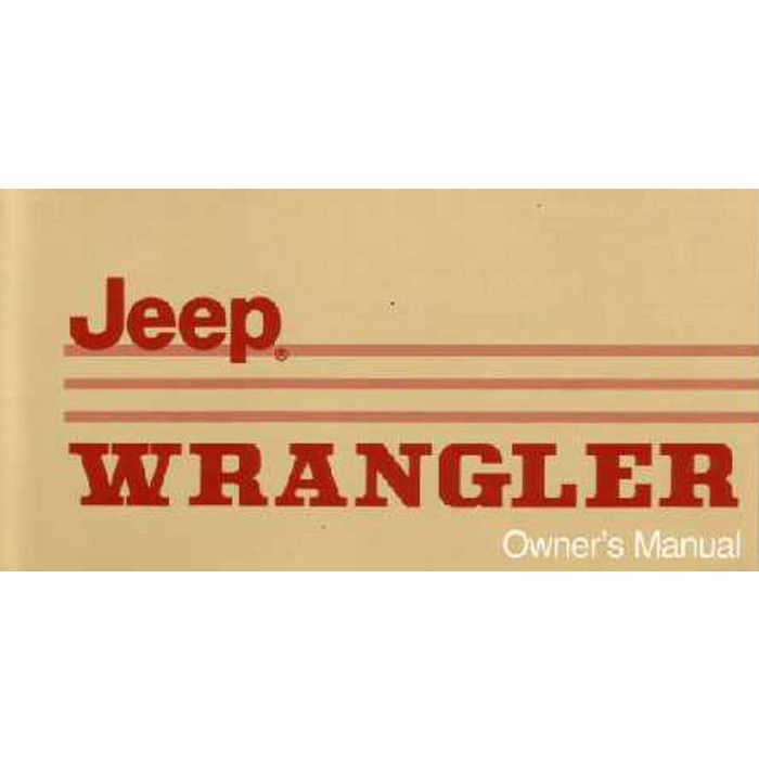 OWNERS MANUAL 1988 WRANGLER YJ