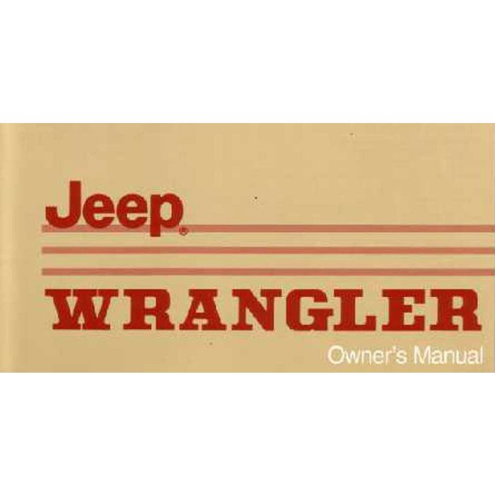 OWNERS MANUAL 1988 WRANGLER YJ