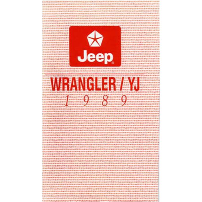 OWNERS MANUAL 1989 WRANGLER