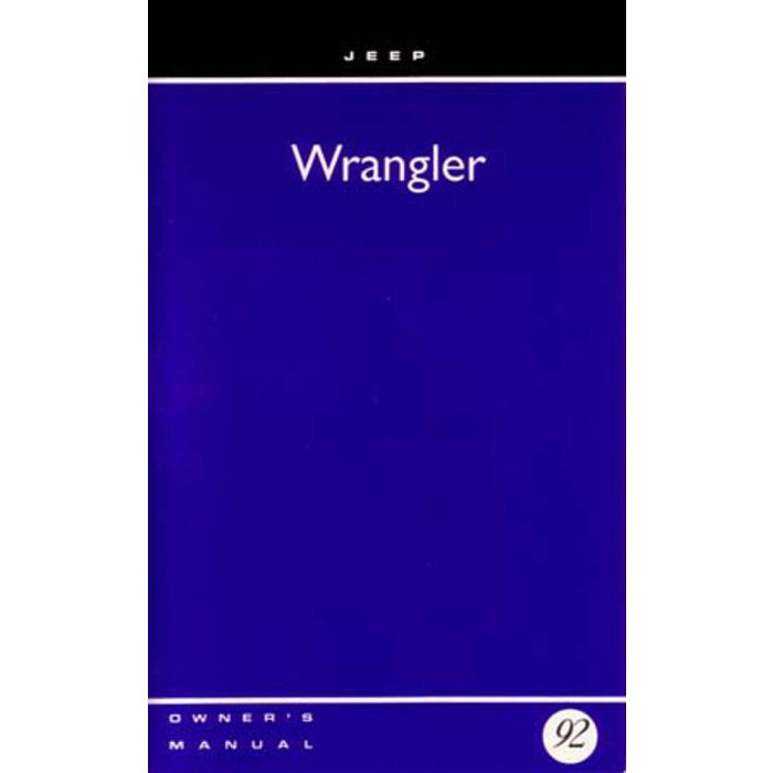 OWNERS MANUAL 1992 WRANGLER