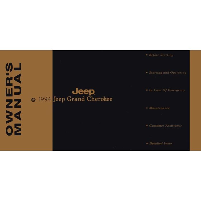 OWNERS MANUAL 1994 GRAND CHEROKEE