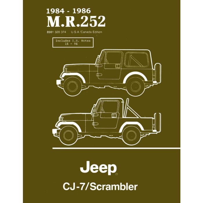 1984 TECH SERVICE MANUAL CJ7 CJ8