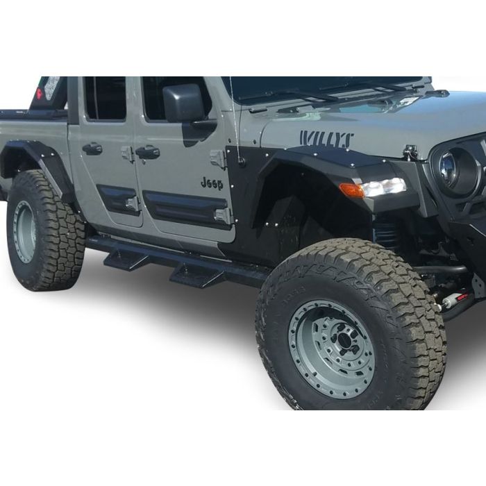 Black Horse Offroad IM-JEGL Impact Heavy Duty Drop Side Steps in Black  for 20-22 Jeep Gladiator JT