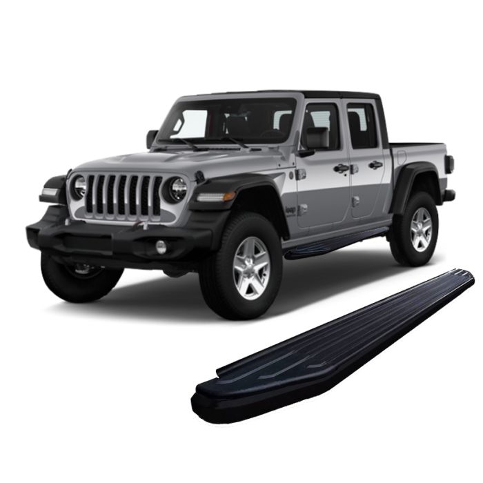 Black Horse Offroad PR-J479BK Peerless Running Boards in Black  for 20-21 Jeep Gladiator JT
