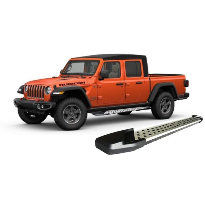 Black Horse Offroad VO-J479 Vortex Running Boards in Aluminum for 20-22 Jeep Gladiator JT