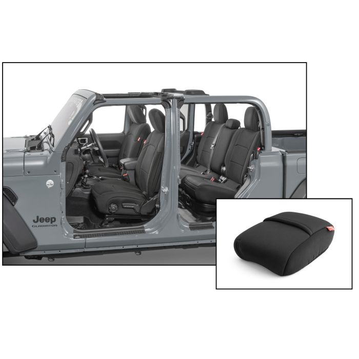 Jeep Seat Covers Rear Split Bench FOLD DOWN ARMREST 2019+ GLADIATOR (4 DOOR) Baseline Performance Black Bartact
