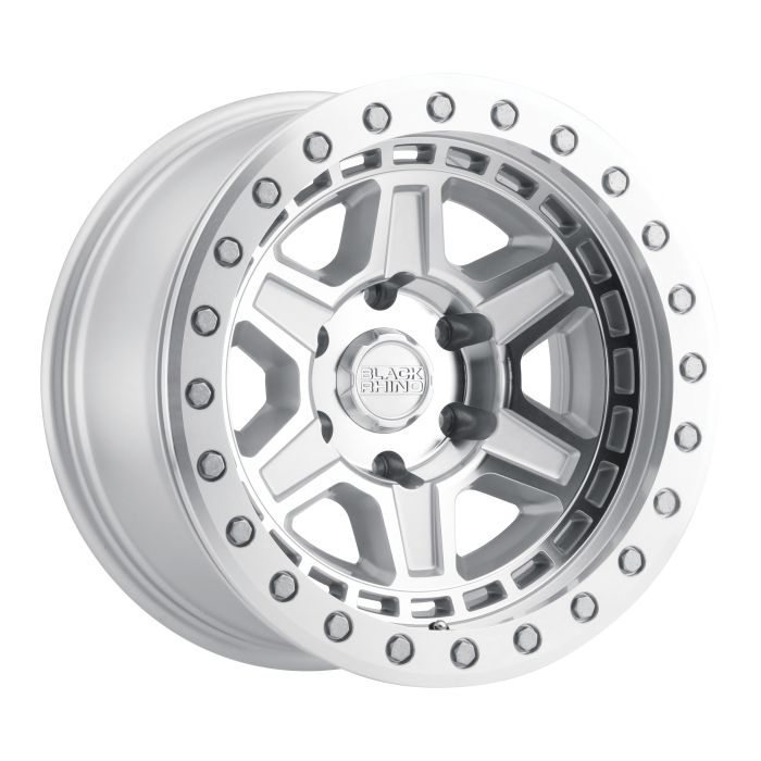 BLK RHNO RENO BL SIL 17X8.5 5X5 3.25BS