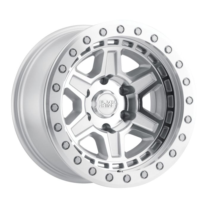 BLK RHNO RENO BL SIL 17X8.5 5X5 3.25BS
