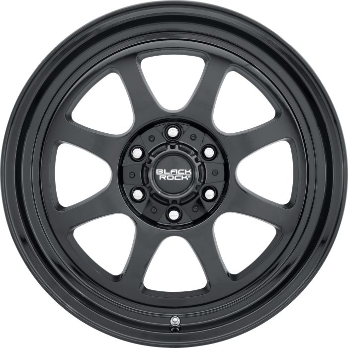 Black Rock  Series 930 Alloy Wheel in Gloss Black for 07-26 Jeep Wrangler JK, JL & Gladiator JT