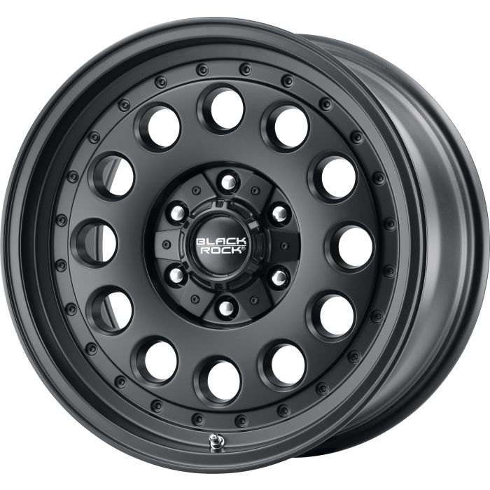 Black Rock  Series 960 Alloy Wheel in Satin Black for 07-26 Jeep Wrangler JK, JL & Gladiator JT