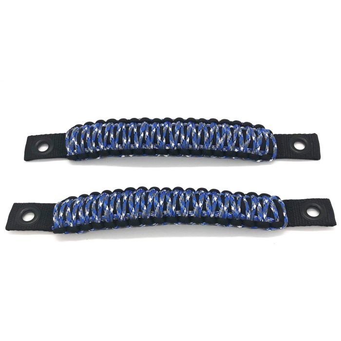 Jeep Wrangler Grab Handles Paracord JK Sound Bar Rear Side Pair Black/Blue Camo Bartact