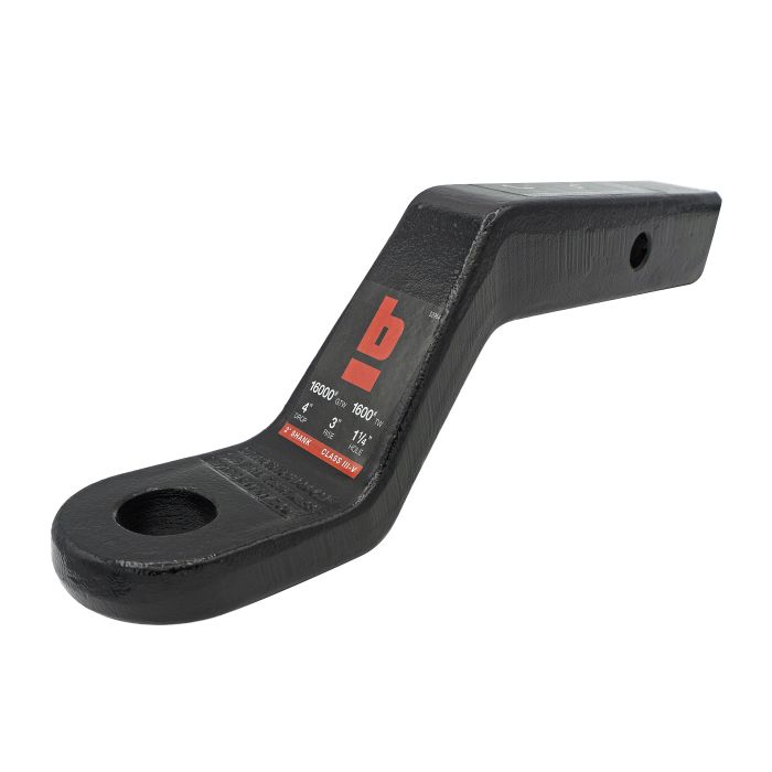 2"x4" Drop, 1 1/4" Ball, Black Powdercoat
