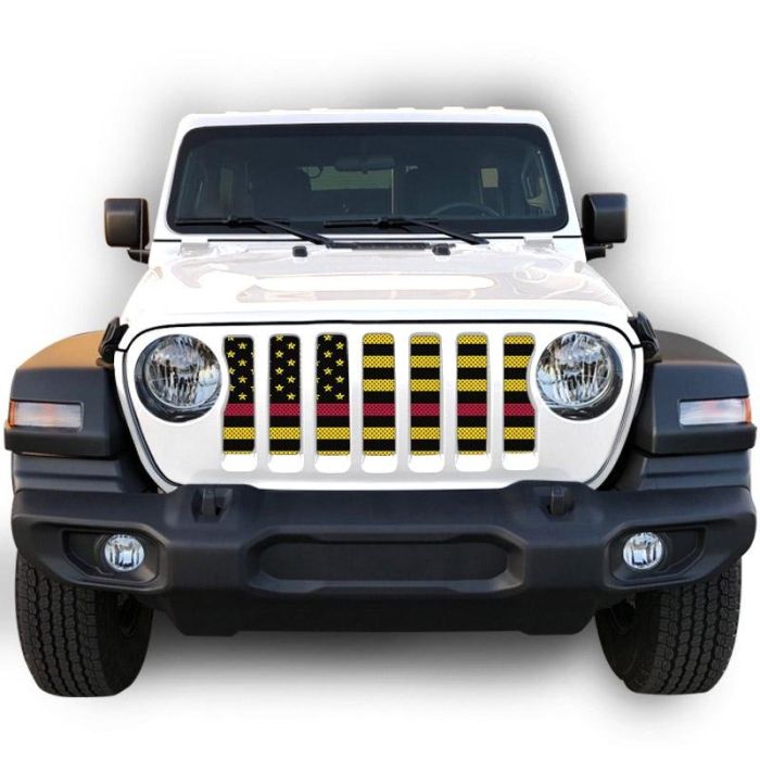 UTS JL BLK/YELLOW RED LINE GRILLE INSRT WITH TRAIL CAMERA