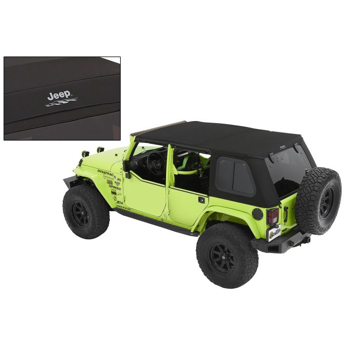 Bestop  JEEP Trektop Pro Soft Top in Black Twill for 07-18 Jeep Wrangler JK Unlimited 4-Door