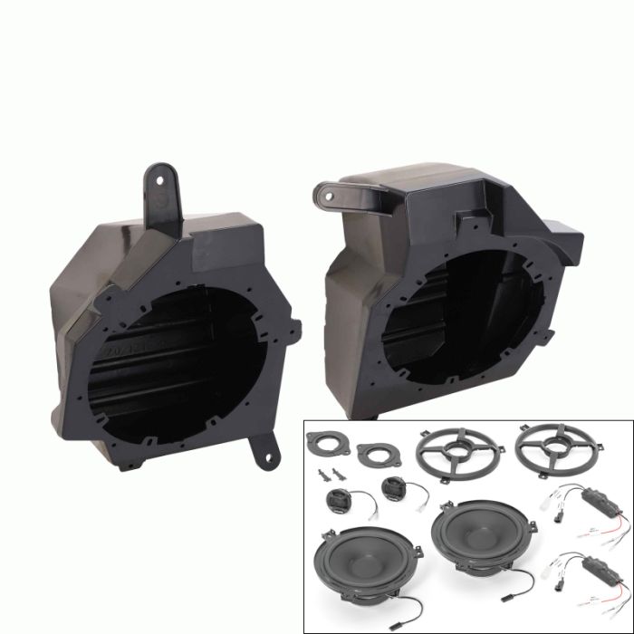 Metra  Front Speaker Pods with Alpine SPV-65X-WRA Component 2 Way Speakers for 18-22 Jeep Wrangler JL & Gladiator JT