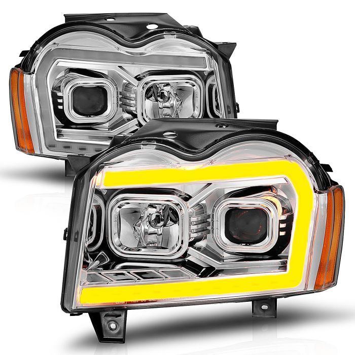 Anzo USA  Projector Switchback Plank Style Headlights  for 05-07 Grand Cherokee WK