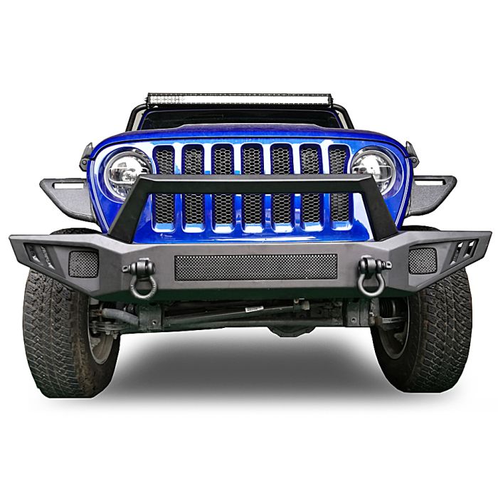 Black Horse Offroad AFB-WR20 Armour Front Bumper for 18-23 Jeep Wrangler JL & Gladiator JT