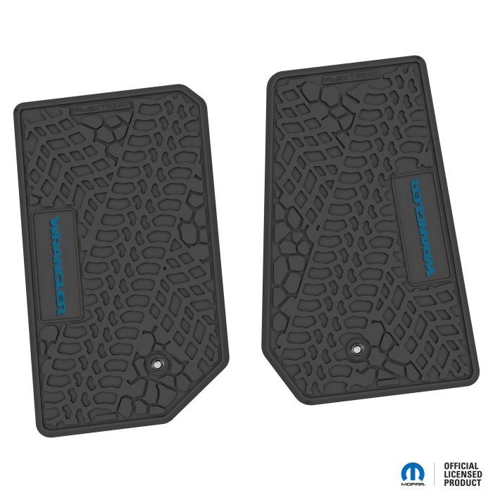 07-13 Jeep JK 2 Dr Front -Tire Tread/Scorched Earth Scene w/ Wrangler Insert - Black w/ Dark Blue Insert