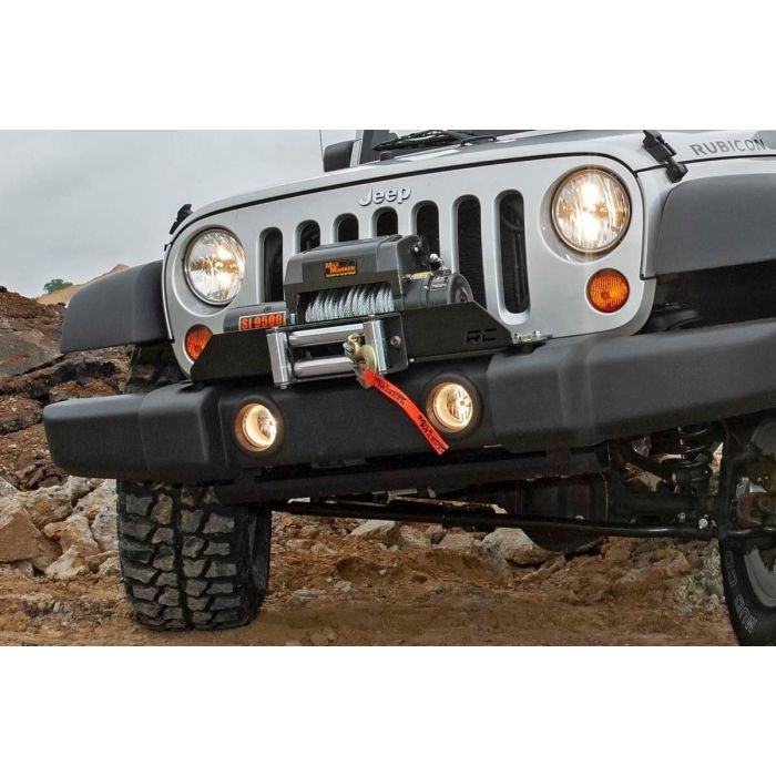 Rough Country  Winch Mounting Plate for 07-18 Jeep Wrangler JK with Factory Plastic Front Bumper