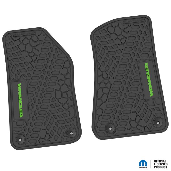 18-24 Jeep JL 2 Dr Front -Tire Tread/Scorched Earth Scene w/ Wrangler Insert - Black w/ Lime Insert