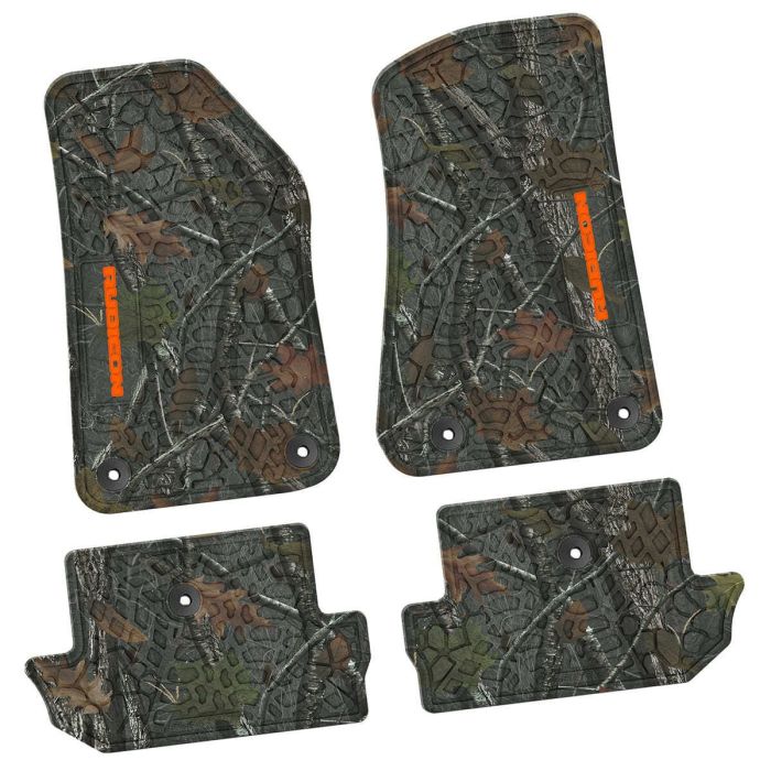 18-24 Jeep JL 2 Dr Front and RearTire Tread/Scorched Earth Scene w/ Rubicon Insert - Rugged Woods w/ Orange insert