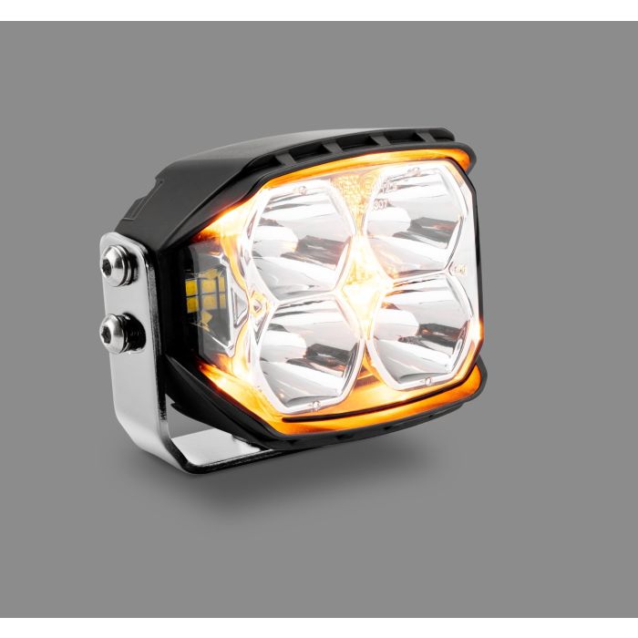 Carnivore J Series 3.5" Aux Pod Light W/Amber with SS Brackets