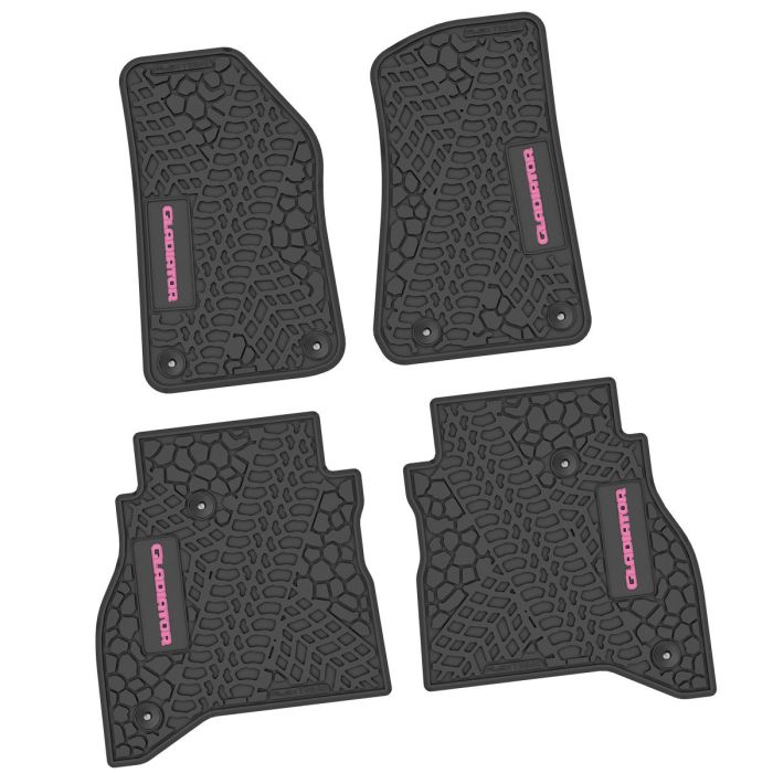 20-24 Jeep Gladiator Front and RearTire Tread/Scorched Earth Scene w/ Gladiator Insert - Black w/ Pink Insert