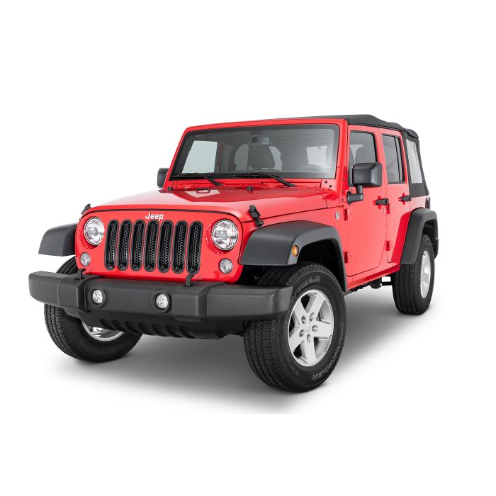 TACTIK  Snap-In Grille Inserts with Billet Aluminum Fuel Door for 07-18 Jeep Wrangler JK