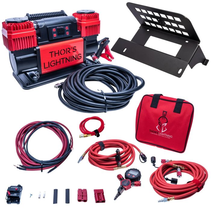 12V True Dual TotalControl Air Compressor Ultimate Bundle for Jeep JKU - Red - ULT001RDTCK