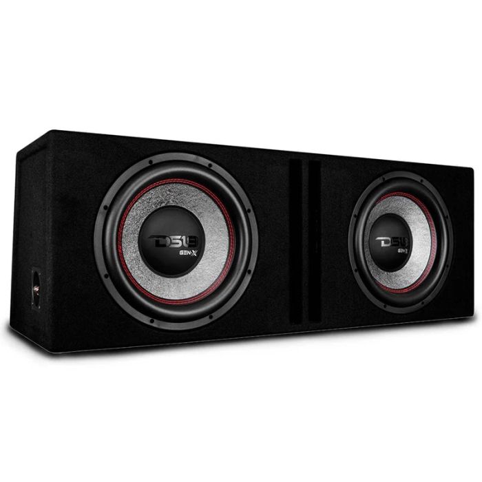 DS18 GEN-X212LD Dual 12" Loaded Subwoofer Ported Enclosure with GEN-X124D 1800 Watts Rms 