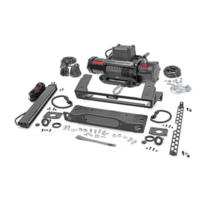 High Winch Mount | All Models | 12000S | 20 Inch Black Single Row LED  | Ford Bronco 4wd (2021-2022)