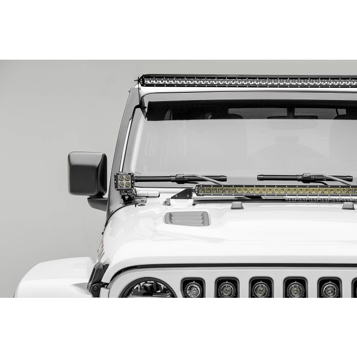 ZROADZ Z374831-KIT2S  Front Roof LED Kit with (1) 50" LED Straight Single Row Slim Light Bar and (2) 3" LED Pod Lights for 18-23 Jeep Wrangler JL & Gladiator JT