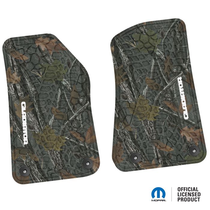 18-24 Jeep JL 2 Dr/Gladiator Front -Tire Tread/Scorched Earth Scene w/ Gladiator Insert - Rugged Woods w/ White insert